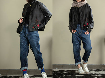 edoa Mud Silk Jacket decored with Applique