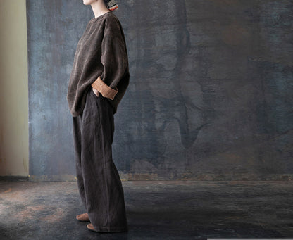 edoa Heavy Weight Mud Tussah Silk Top