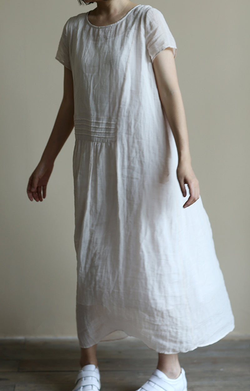 edoa High Counted Ramie Maxi Dress