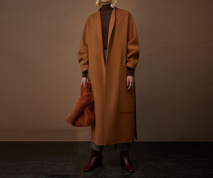 edoa Double Faced Wool Wrap Coat