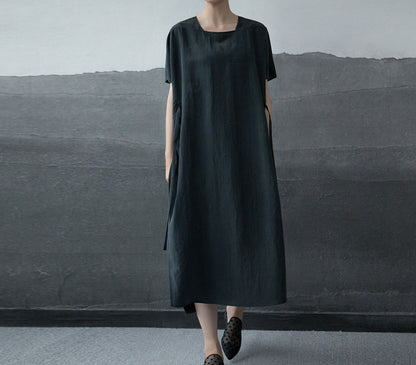 edoa Cracked Mud Silk Mock Two-piece Dress