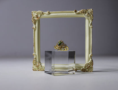 edoa Royal Style Nesting Oval Peridot Ring Set