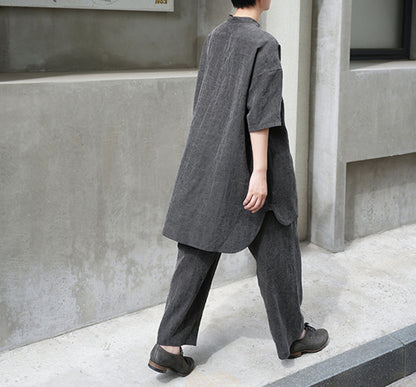 edoa Cracked Mud Silk Wide-leg Pants