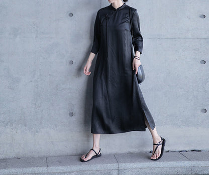 edoa Mud Silk Satin Qipao
