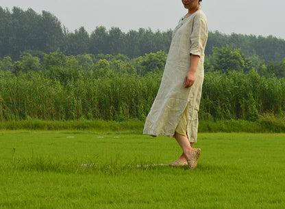 edoa Hand Embroidered Hemp Dress