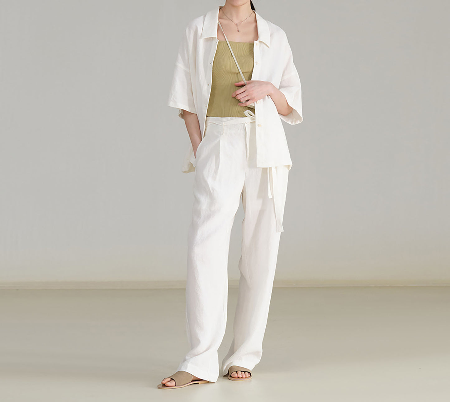 edoa Linen Oversized Square Shirt