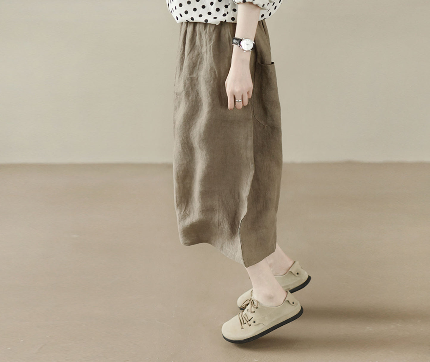 edoa Free Size Loose Fitting Linen Pants