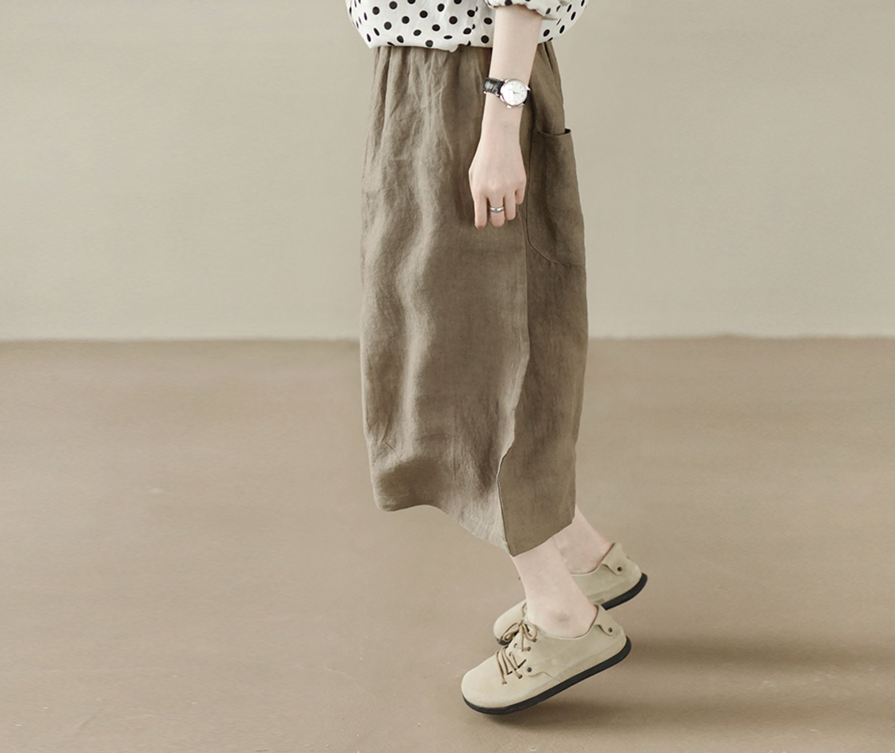 edoa Free Size Loose Fitting Linen Pants