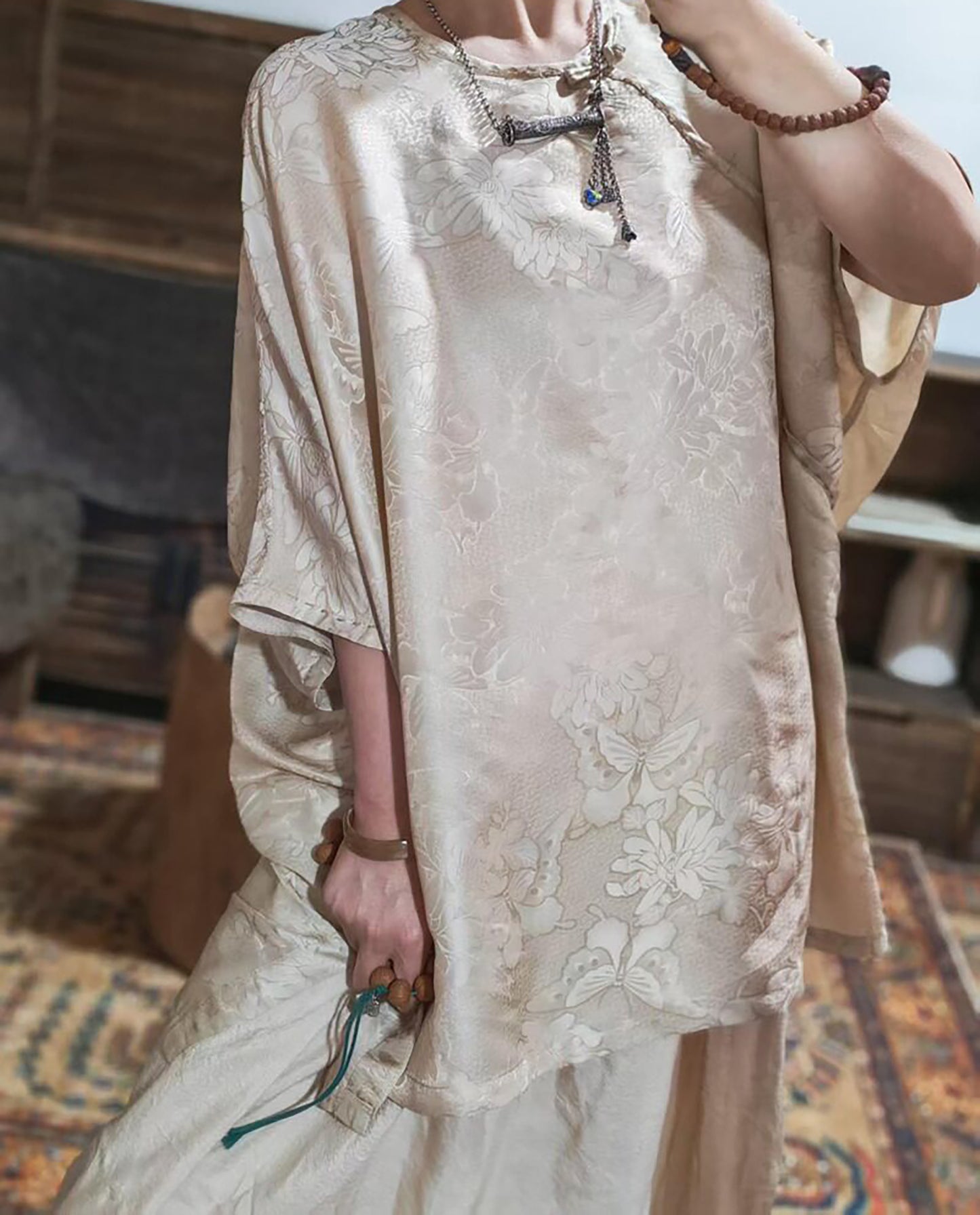 Mulberry Silk Hualuo Jacquard Chinese Style Blouse bl0145 X320
