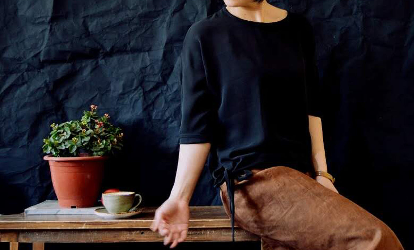 Minimalist Silk Crepe Top to0266 A224