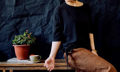 Minimalist Silk Crepe Top to0266 A224