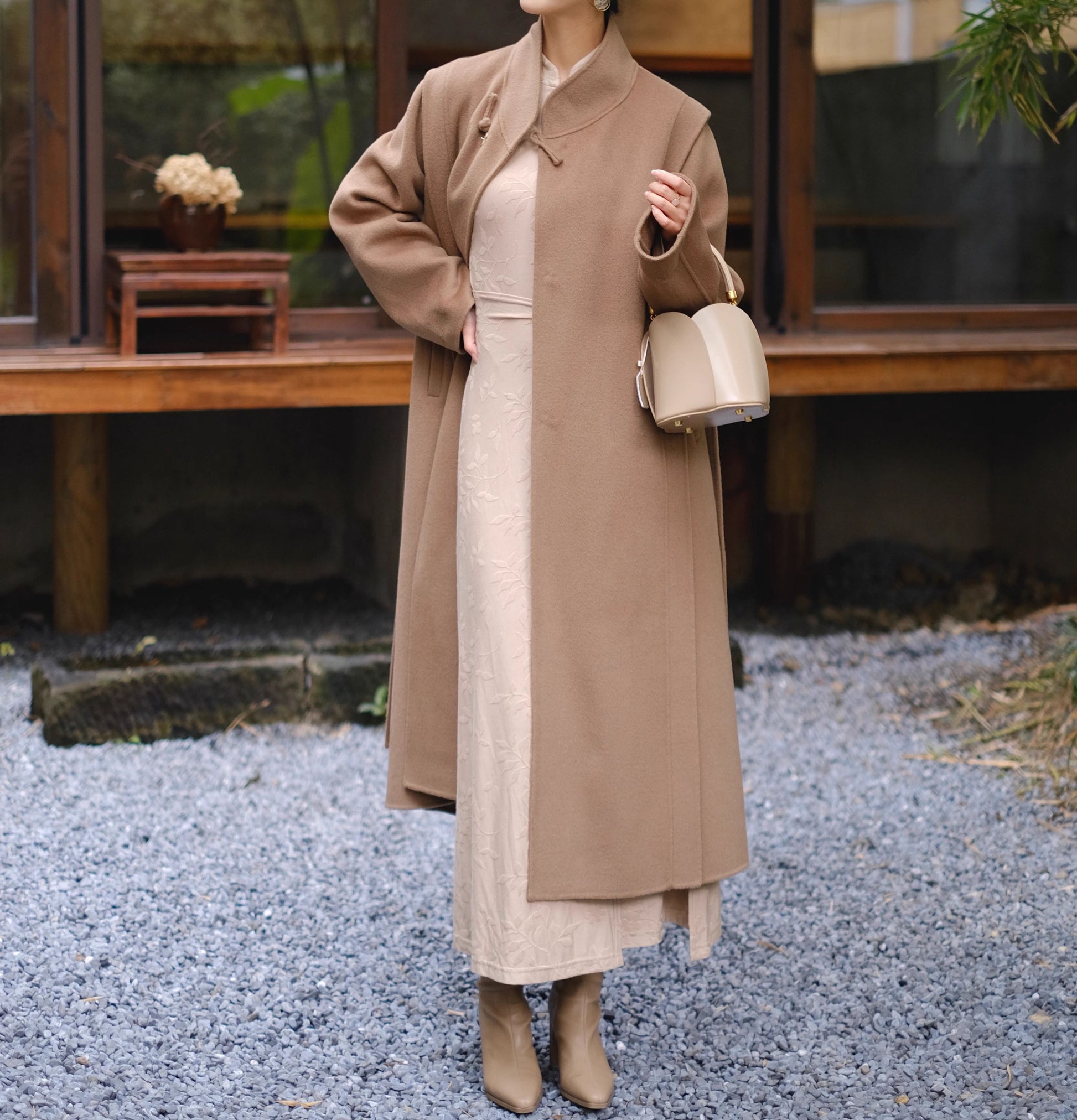 edoa Double Faced Wool New Chinese Style Coat