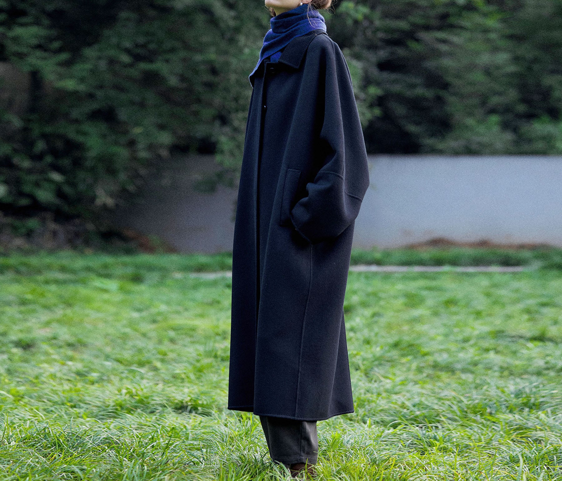 edoa Minimalist Double Faced Wool Oversized Coat 