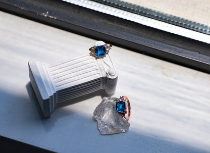 edoa Cube Sugar Sapphire Ring