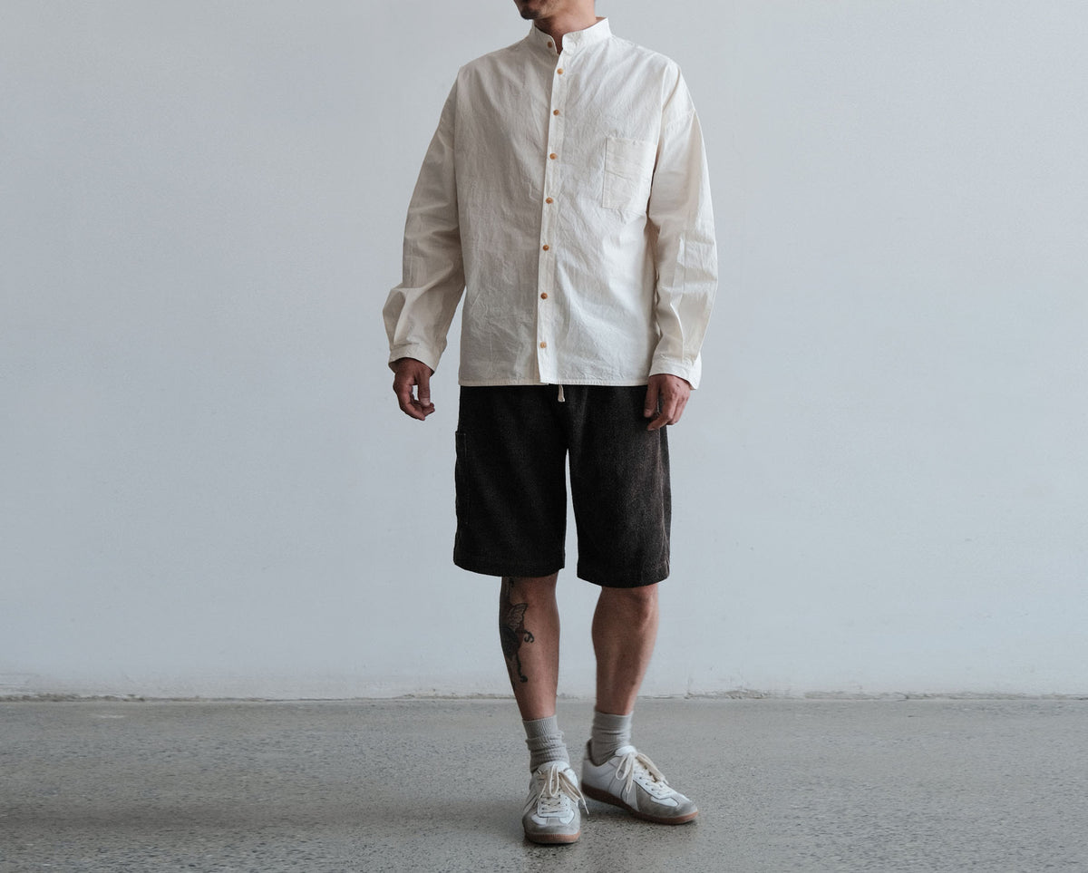 edoa Heavy Weight Mud Tussah Silk Shorts