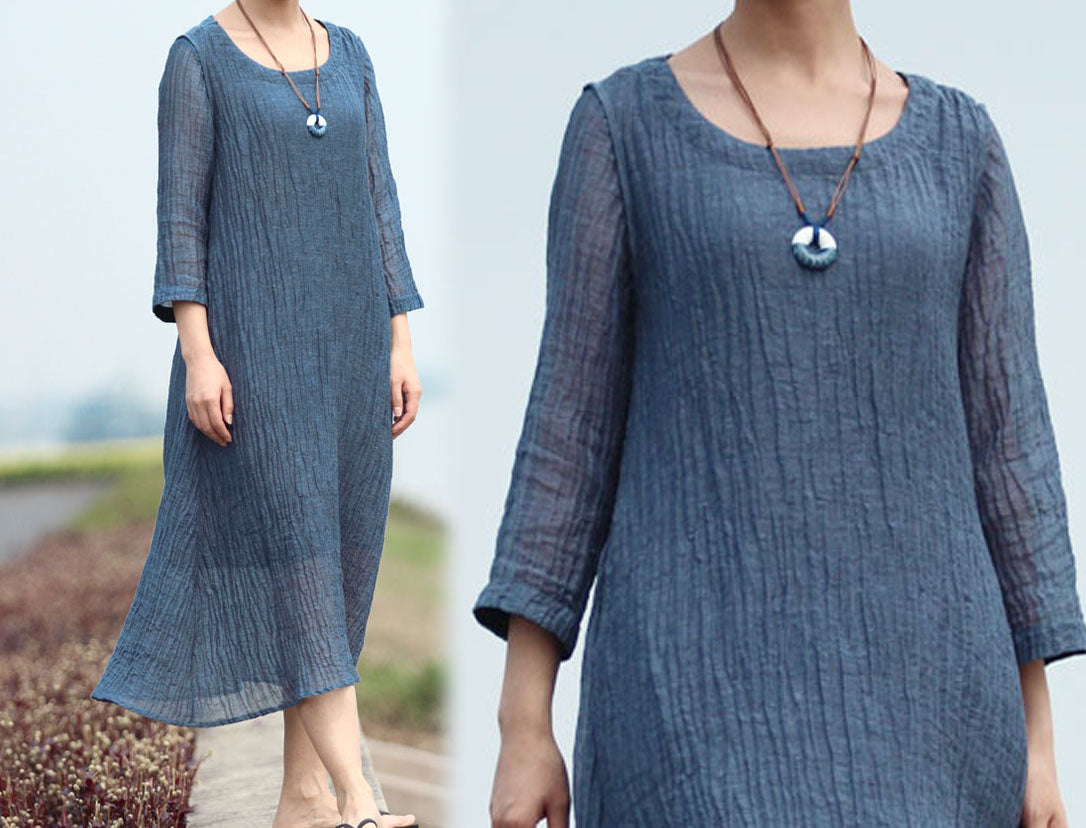 edoa Textured Linen A-line Tunic