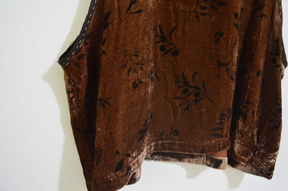 Loose Plant Dyed Silk Velvet Vest to0326 X019