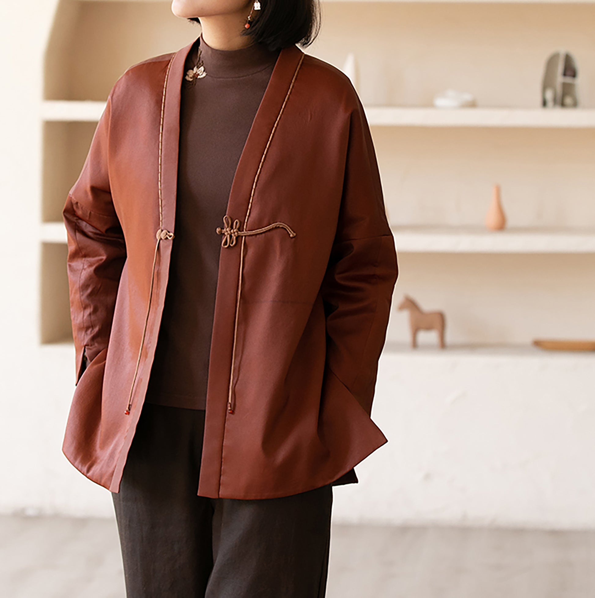 edoa Gambiered Canton Gauze Padded Jacket 