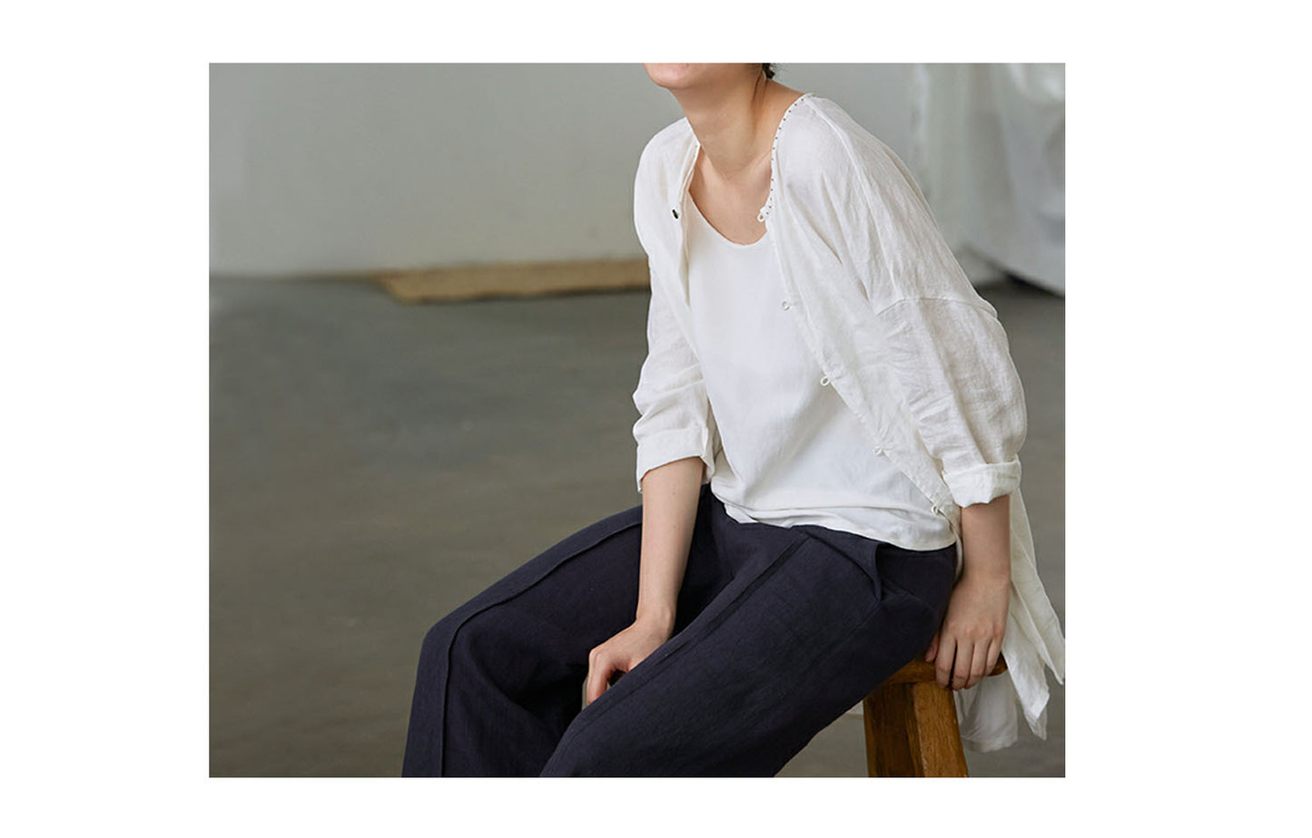 edoa Off White French Linen Jacket