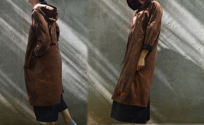 edoa Reversible Mud Silk Hooded Dress 