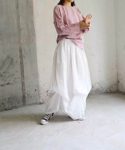 edoa Blooming Lotus Linen Maxi Skirts