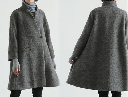 edoa loop-yarns wool trapeze coat