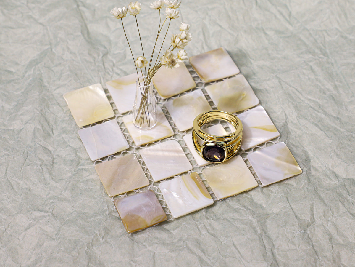 edoa Vinatge Wire Wrapping Square Amethyst Ring
