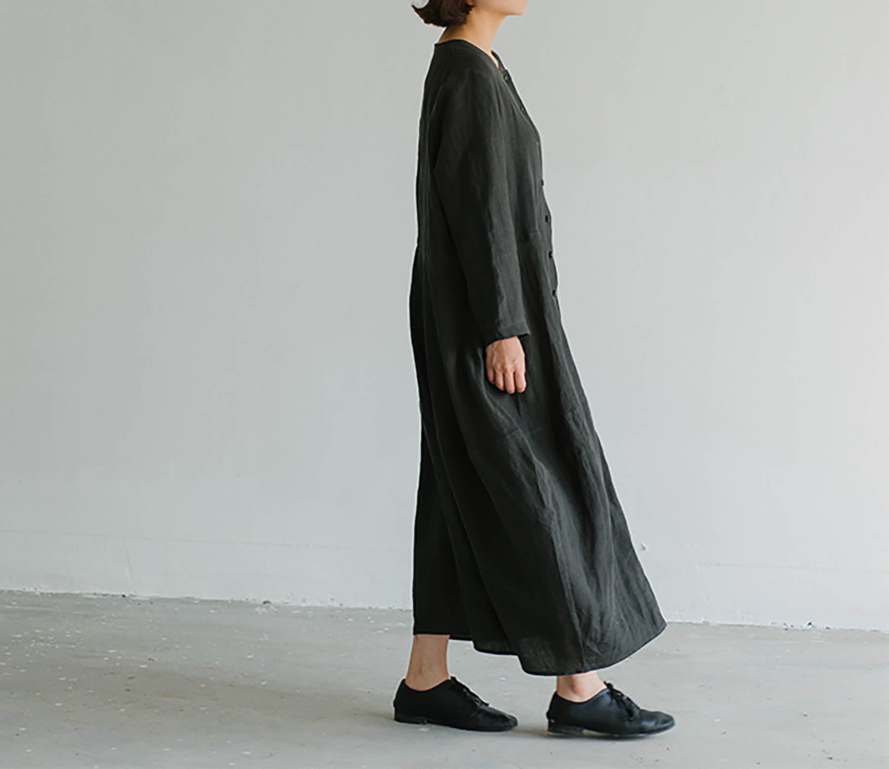 edoa Relaxed Fit Linen Cocoon Dress