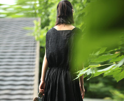 edoa Pintucked Pleated Maxi Dress