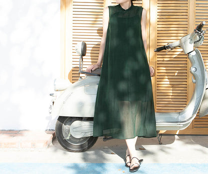 edoa Mud Silk Organza A-line Qipao