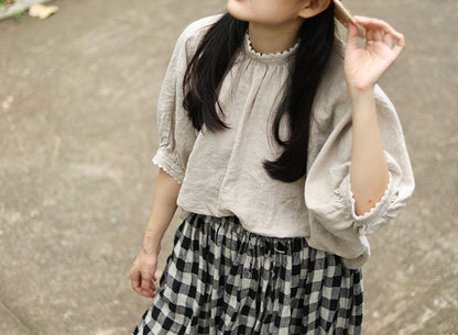edoa Half Sleeve French Linen T Shirt