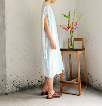 edoa Striped Ramie Oversized Circle Dress
