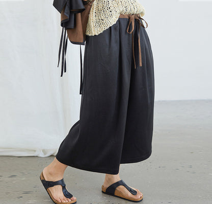 edoa Loose Mud Silk Wide-leg Pants