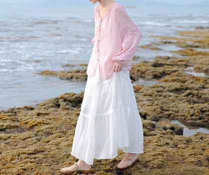 edoa Crinkled Tiered Maxi Skirt
