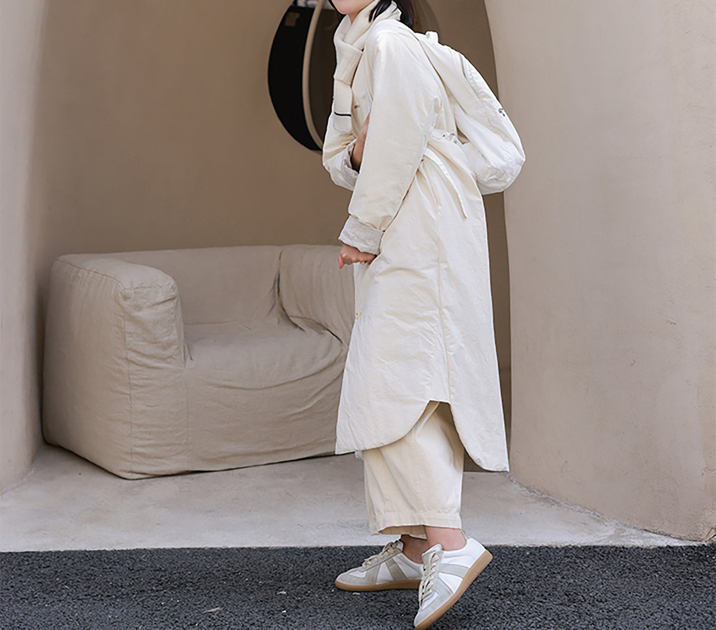 edoa Reversible Linen Down Coat 