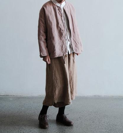 edoa Washed Linen Padding Tie Jacket 