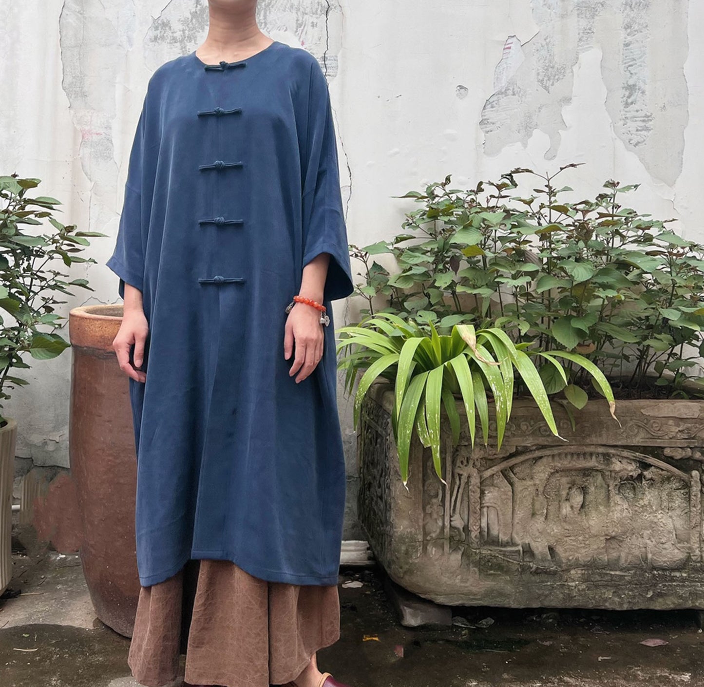 Heavy Weight Silk Charmeuse Chinese Coat co0213 N214