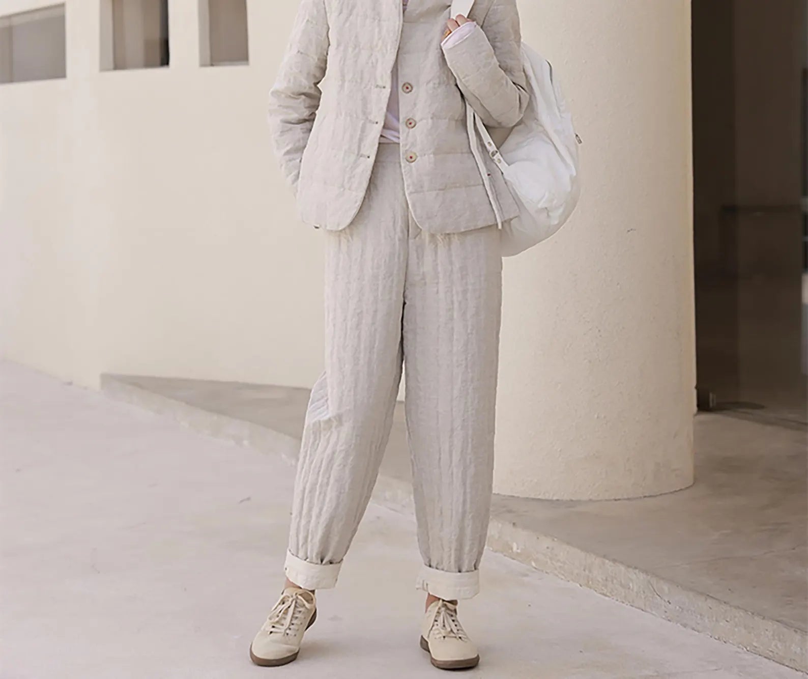 edoa Flax Linen Down Pants