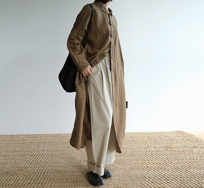 edoa Chinese Linen Shirt Coat 