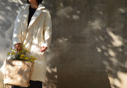 edoa Dupioni Silk Goose Down Long Coat 