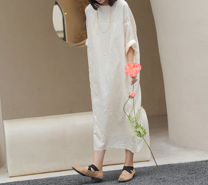 edoa Minimalist Tussah Silk Tunic Dress