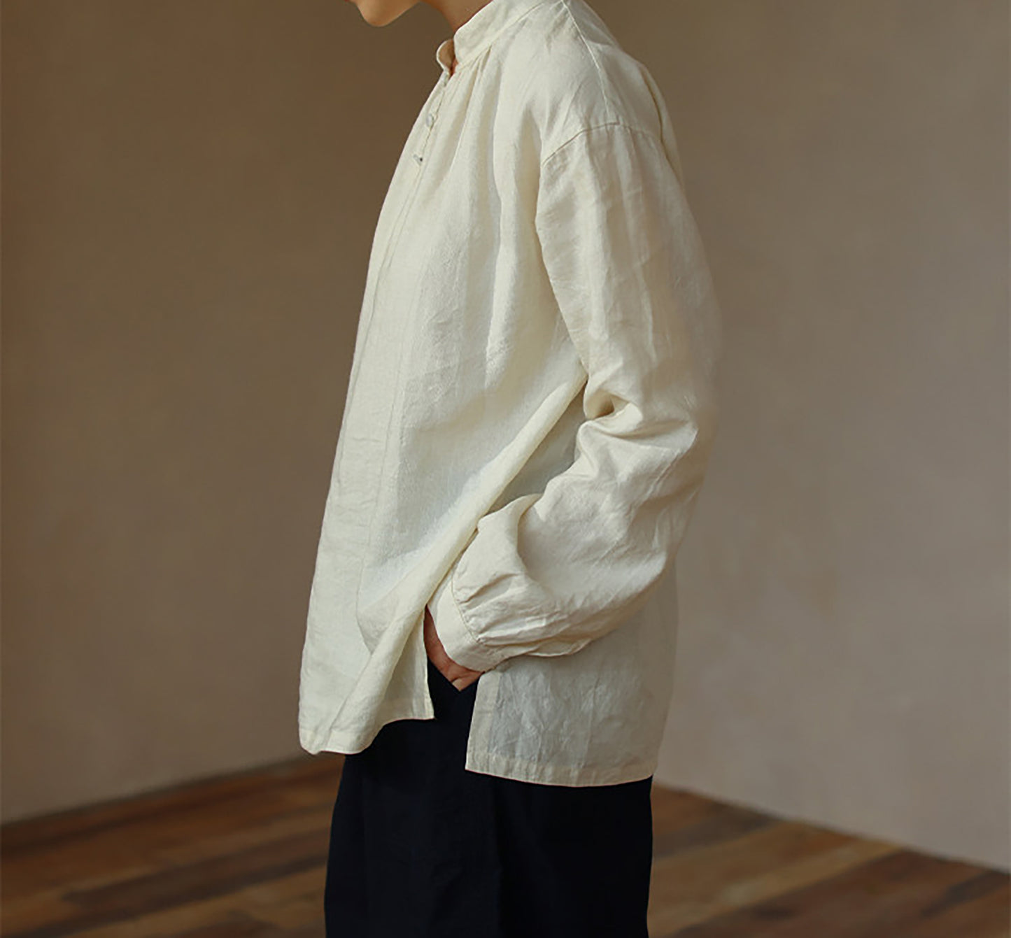 edoa Tussah Silk Linen Blend Chines Blouse