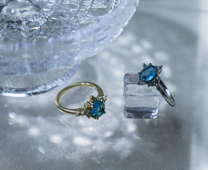 edoa The Ethereal Mermaid Tear Dreamy Aquamarine Ring