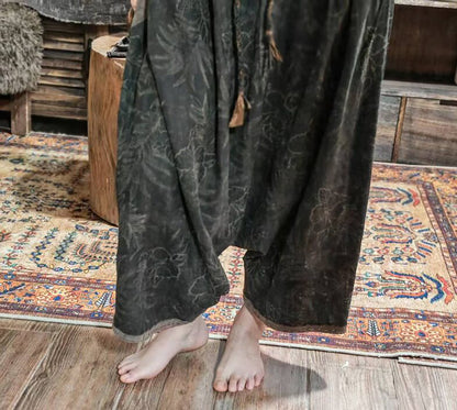Mud Noil Silk Jacquard Harem Pants pa0170 X317