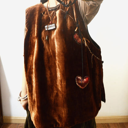 Mud Silk Velvet Padded Chinese Vest to0169 X302