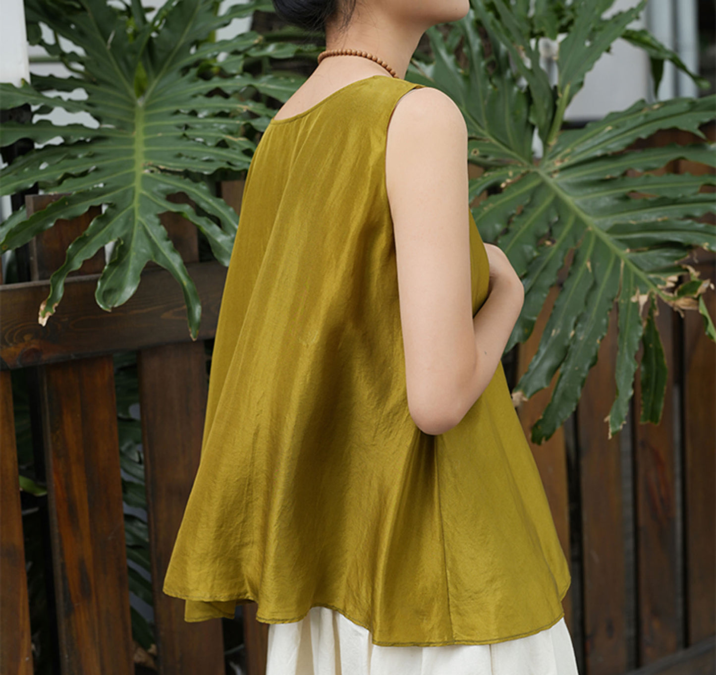 edoa Double Layer Pure Silk Habutae Tank 