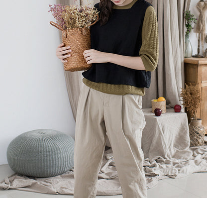 edoa Heavy Weight Washed Linen Vest 