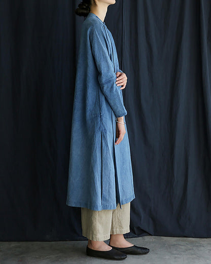 edoa Plant Dyed Linen Silk Blend Cheongsam