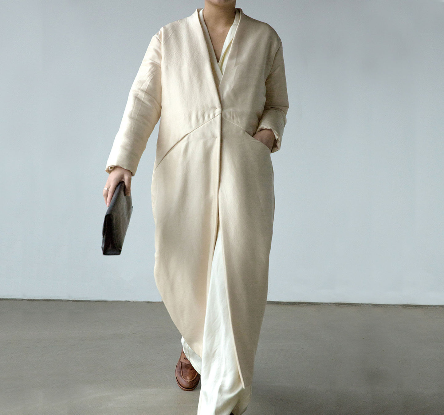 edoa Light Weight Dupioni Silk Padding Coat 
