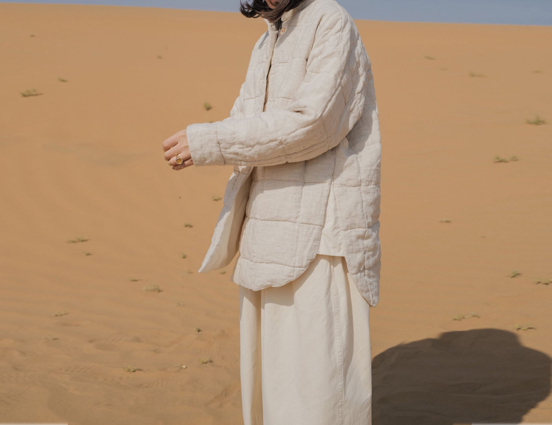 edoa Reversible Linen Down Jacket